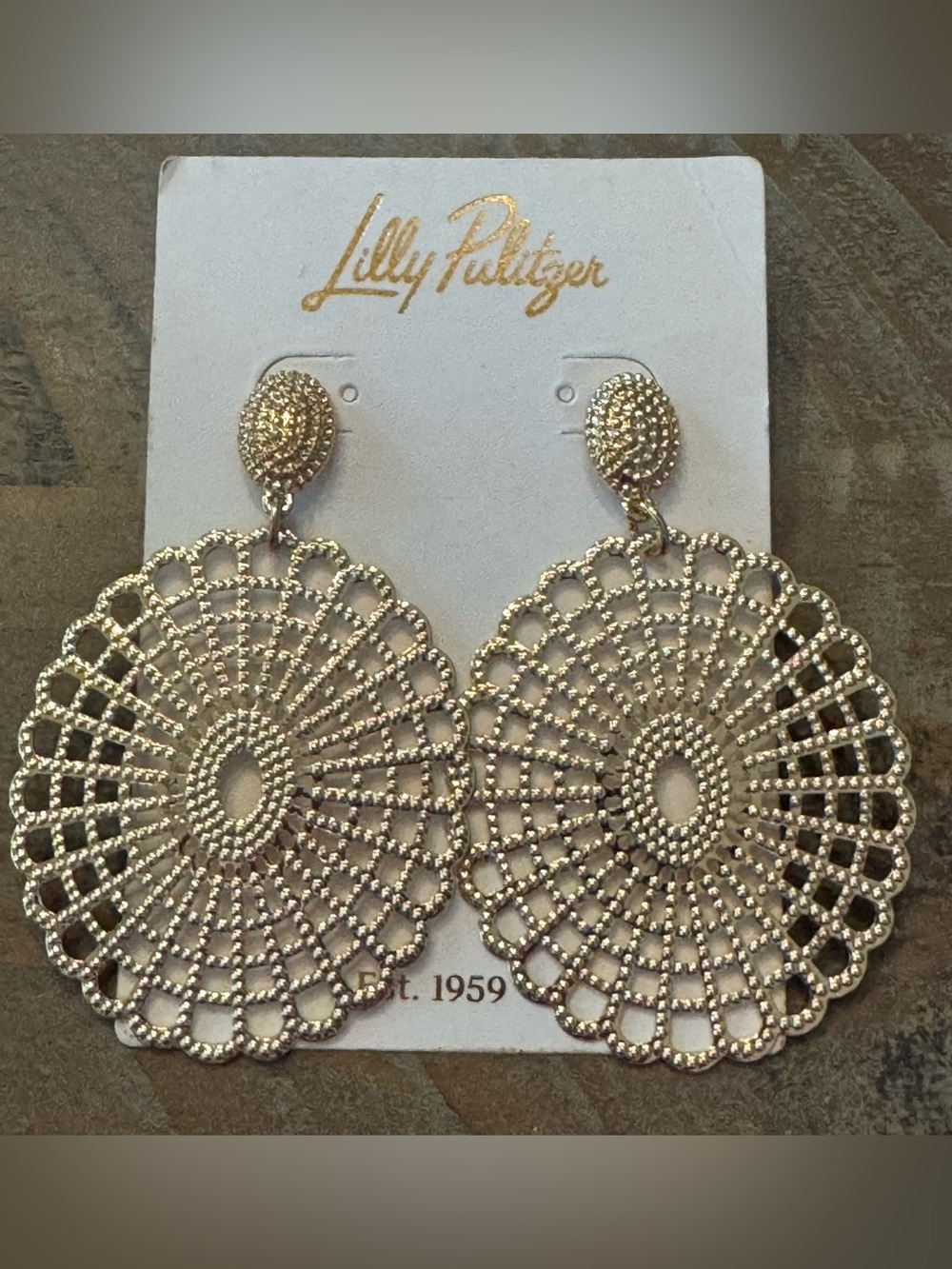 NWT Lily Pulitzer Lilly Lace Statement Earrings